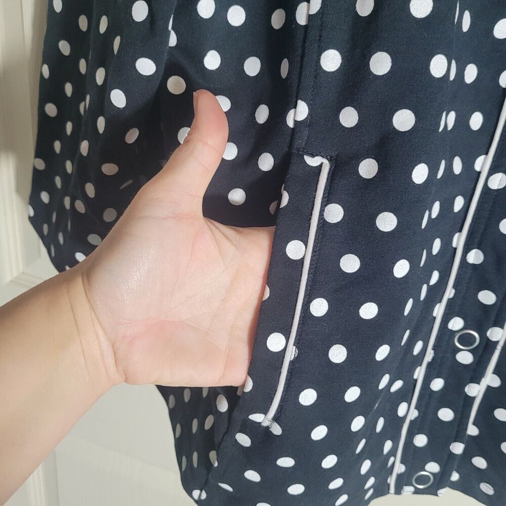 Quacker Factory Polka Dot Snap Button Top Womens … - image 6